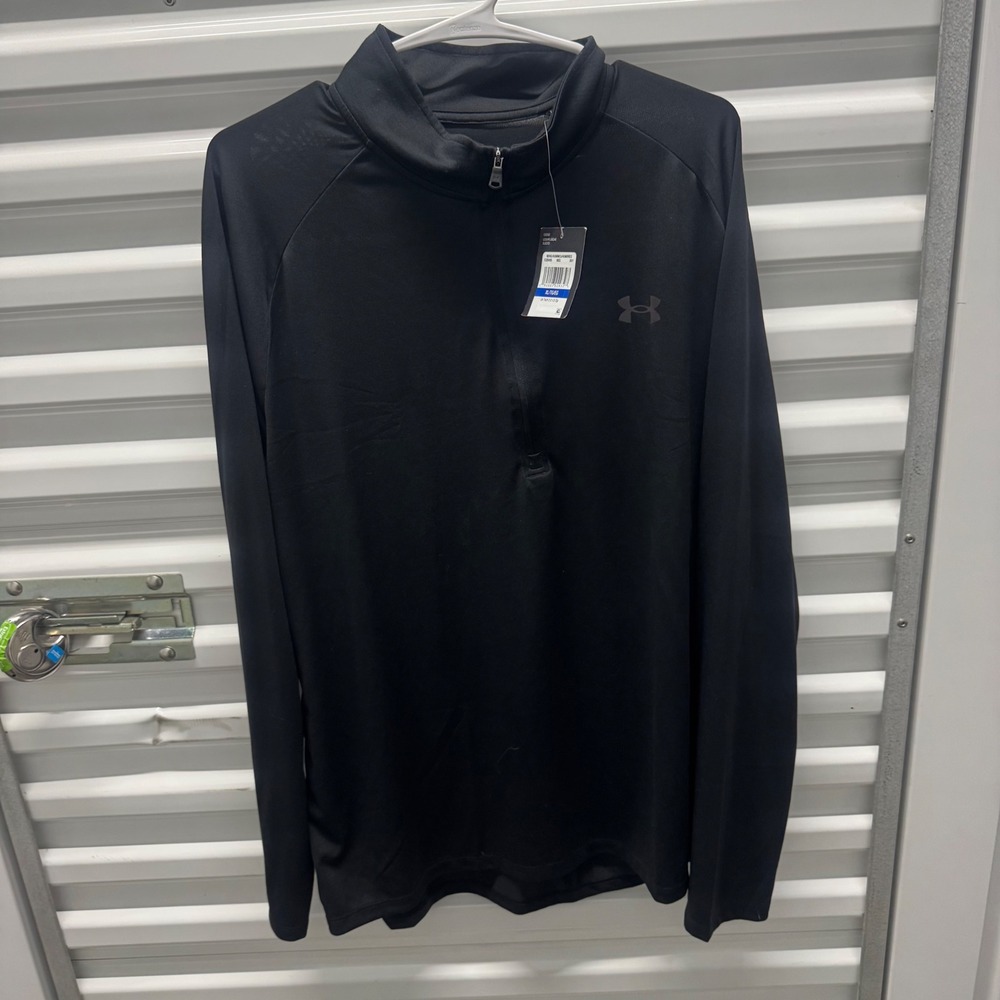 Under Armour Mens Tech 2.0 1/2 Zip Black Loose Fit Pullover 1328495-001 XL NEW